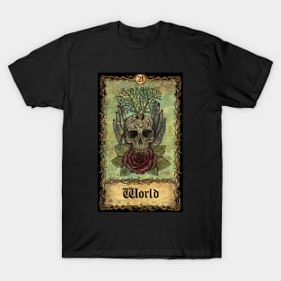 World. Eternal Bones Tarot (Colorful) design. T-Shirt